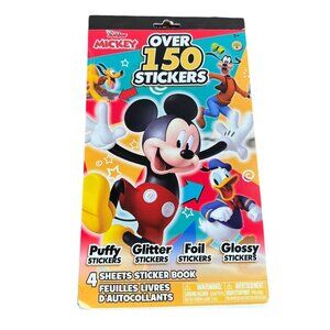 Disney Jr. Mickey Mouse Over 150 Puffy Glitter Foil Glossy Stickers